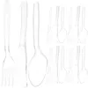 Forks 50 Set Mini Scoops Couteau jetable Spoon Fork Single Time Server Party Cutlery Kit Dingel Decorative