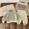 Clothing Sets Children's Super Cute Set 0-5-year-old Spring Kids Wear Baby Striped Sweater Pants Toddler Two Piece