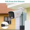 Câmeras ANPVIZ 4MP colorvu poe ip/rede mini câmera de bala de proteção ao ar livre câmera de proteção de proteção de microfone incorporado IR 30M IP66