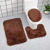 Carpets Toilet Carpet Bath Mat Set Luxurious Soft Bathroom Rug Absorbent Trio For Shower Non-slip Quick-drying