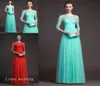 Mint Green Red Evening Dress A Line Shime Top Neck Tulle Tulle Lace Long Solial Prom Party Grow7319847