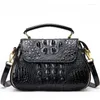 Sac Femmes Sacs Crocodile Geuthesine Leather Handsbags Designer Crossbody Femelle Retro Tote Handsbag