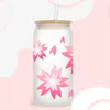 Vensterstickers UV DTF Sticker Butterfly -thema voor de 16oz Libbey -bril Wraps Cup Can DIY Waterdicht gemakkelijk te gebruiken aangepaste emblemen D1783