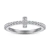 Letra de jóias européias e americanas populares 925 anel de prata esterlina para o minimalista de diamante feminino de diamante full Cross Cross Index Ring Ring