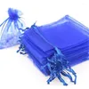 Enveloppe cadeau 100pcs Bijoux d'emballage Sac Organza Sacs Stockage Mariage DrawString Sachets Wholesale Tulle Grandes Favors et