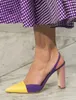 Платье обувь Женская летняя смешанная кожаная лоскутная лоскутная насоса для ремня насосы Женщины питоны кусочки каблуки Упомянутые ноги на взлетно -посадочную полосу MUJER
