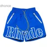 Rhude Shorts Summer Swim Casual Mens Blue Black Beach Pants Size s m l xl Men Street Drawstring Tighness Loose Ligthweight Lpm 3WGW