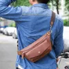 Midjesäckar unisex liten axelväska höft bum crossbody påse läder fanny pack för klättring