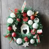 Decorative Flowers Traditional Christmas Front Door Wreath Artificial Pine With Shatterproof Ball Ornaments For Ideal Autumn