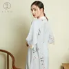 Kvinnors sömnkläder Ling Silk Nightgowns med knappskjorta Style Dress Slip Robe Fashion Prov Summer