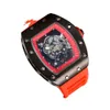 27 Hot Selling Hollowed Out Quartz Polshipwatch European Style Luminous vat gevormd drie naald spookhoofd heren niet -mechanisch horloge 45