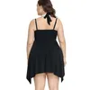 Womens Swimsuit 2024 Halter Swimdress Plus Size Swimwear Two Piece Tankini Swimsuits For Women High Waist Boyleg Bottoms 240320