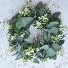 Dekorative Blumen Promotion!2 Pack Grüne Eukalyptuskranz rund künstliches Bauernhaus für Türen Wandfenster Deco 12 Zoll/PC