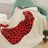 Cobertores meio fofos de leopardo de leopardo cargo de xale de cochilo sofá de decoração de viagem de viagem a ar condicionado colcha de toalha quente