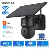 Gegensprechanlage Shiwojia Solarkamera WiFi Outdoor Tuya PTZ Überwachungskamera Home Security Protection Video CCTV -Kameras PIR Bewegung Alarm