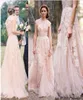 Vintage 2022 Lace Wedding Dresses Gowns Champagne Sweetheart Ruffles Cap Sleeve Deep V Neck Garden Reem Acra Bridal Gown4062340