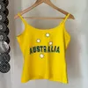 Frauen Tanks Y2K Gold Koreanisch amerikanische Retro -Kleinriemen -Tanktop für innere und äußere Kleidung Sommer kurzer fit ärmellose Thai Cool