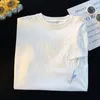 Magliette da uomo Versione coreana T-shirt ricamato a maniche corte donne Design pesante cotone design estivo di nicchia di grandi dimensioni tops sciolte