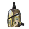 Backpack Square Compass e Cheques Sling Crossbody Back Bag Men Moda Moda ombro maçom de maçom para viajar