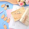 Keychains 80Pcs Blank Wooden Keychain DIY Wood Key Chain Unfinished Tag