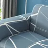 Stol täcker svetanya nordiska grå geometriska linjer soffa täcker slipcover stretch elastisk spandex loveat l formskydd