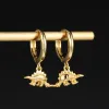 Earrings RORU S925 New Creative Interesting Golden Small Animal Dinosaur Highquality Cute Men and Women Earring Jewelry Wholesale