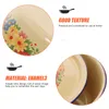 Schalen Emaille Becken Retro -Stil Suppe Schüssel Aufbewahrung großer Behälter Deckel Fruchtplattenschale