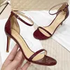 Sandals 4 Color Patent Leather Women Summer Shoes Ladies Fashion Stiletto Ankle Strap Office High Heels Blue Red Pink O0028