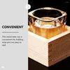 Storage Bottles Creative Glass Container Sake Wooden Cup Box Cups Drinking Supplies Personality Tiramisu Sushi Restaurant Holder