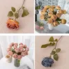Flores decorativas artesanía fina decoración de rosas decoración artificial vibrante de color real
