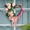 Decorative Flowers Valentine's Heart Wreath Artificial Front Thoughtful Gift For Loved Ones