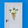 装飾花の季節のドア装飾ハンガースプリングフラワーバスケットリース人工
