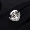 Anpassad Iced Out Hip Hop -smycken S925 Silver med baguette Moissanite Ring passerade diamanttest Mens Cuban Heart Ring