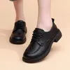 Elbise ayakkabı kadın yuvarlak ayak retro spor ayakkabılar 2024 Sonbahar Dantel-up İngiliz tarzı platform bayanlar tıknaz moafers pompalar zapatos de mujer