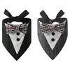 Hundkläder Formell smoking Bandana Bröllopskrage med Bow Tie justerbar bowtie -outfit