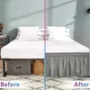 Bed Skirt Elastic Ruffles BedSkirt Soft Comfortable Wrap Around Fade Resistant Cover Without Surface Couvre Protector