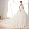 Dresses 2020 Crystal Lace Ball Gown Wedding Dresses With Appliques Beading Sequins Bow Lace Up Plus Size Bridal Gowns Vestido De Novia BW0