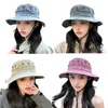 Basker nödställda fiskare hatt för kvinnor hink sol skyddande mode kvinnlig fiske andas rese sport