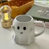 Cute Ghost Water Cup Creative Ceramic Mug Afternoon Tea Coffee Cup Breakfast Milk Cup Household Drinking Set Halloween Gift 240329