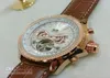 Роскошные мужчины из розового золота Tourbillon Watch White Face Nearless Fashion Swiss Brand Автоматические механические часы Dive Cheap Mens Sport 4128413