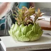 Storage Bottles Ceramics Lotus Tank Bowl Succulent Flower Pot Remote Control Key Groceries Organize Box Decorative