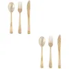 Disposable Flatware 2 Sets Of 36pcs Cutlery Plastic Glittering Utensils Wedding Party Tableware ( Fork Spoon For Each 12pcs)