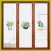 Window Stickers Customized Size Decorative Film Privacy Protaction Frosted Opaque Etched Succulents Plant Green 40cmx100cm