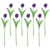 Fleurs décoratives 8 pcs simulation tulip fausses plantes fausses pour vase courte branche des tulipes réalistes