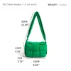 KOKOPEAS Padded Messenger Puffer Bag for Women Handmade Woven Flap Cotton Down Crossbody Purse Fashion Shoulder Cell Phone Pouch 240328