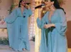 Wunderschöne Plus -Größe Dubai Arabisch ASO EBI Overalls Prom Kleider sexy Chiffon Perlen Deep v Hals Langarm Abend formelle Party G2979509