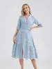 Marwin Cotton Hollow Out Summer Dres Holiday Perppy Casual High midja Ruffled Mini Vneck Dresses Aline Frills Vestido 240408