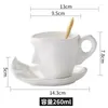 Koppar Saucers Creative Face Design Ceramics Coffee Cup and Saucer Set Milk Tea Office Water Mugs Par Kissing Mug Friend Present Porslin