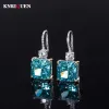 Boucles d'oreilles 2021 tendance 100% 925 argent sterling 10 * 10 mm Green Tourmaline Boucles d'oreilles pour femmes