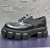 Mens Monolith Brushed Leather Lace-Up Shoes Loafers Designer Chocolate Derby Dress